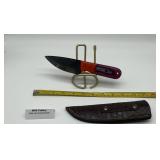 MHS Cutlery Fixed Blade Knife with Leather Sheath