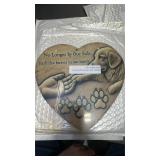 (6) Unknown Pet Memorial Heart Plaque Dog Paw Sign