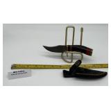 MHS Cutlery Damascus Knife with Leather Sheath