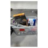 Bin of assorted hardware, small tools and more