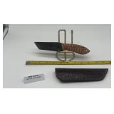 MHS Cutlery Fixed Blade Knife with Leather Sheath