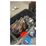 Bin of assorted hardware, small tools and more