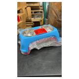 (4) Elevated Double Bowl Pet Feeder with