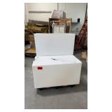 (3) white polyethylene rectangular storage tanks