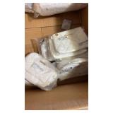 (7) White Quilted Faux Leather Handbags /