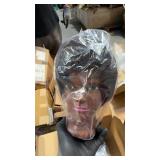 Female Mannequin Head with Dark Hair and Facial