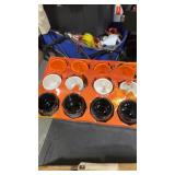 (4) Scary Ceramics Halloween Pot Set, Assorted
