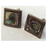 VTG Square Mexican Abalone Cuff Links