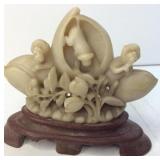 VTG Soapstone carving of monkeys