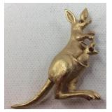 Vintage Avon Signed  kangaroo mom and baby brooch