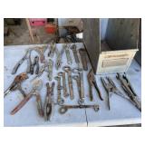 Misc. tools in metal bin Misc. tools in metal bin