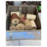 Misc plastic twine w/ plastic bin