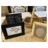 Wicker basket, 2 - 4X6 frames & double 4X6 frame