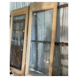 (5) Large wood framed glass doors - 36 X 95 (5) Large wood framed glass doors - 36 X 95