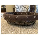 Small basket w/ fabric insert  11X7X3