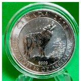 3/4oz Silver Round - 2015 Canadian Wolf