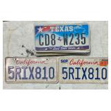 2 Embossed California License Plates and Others