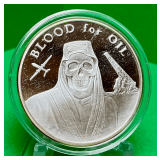 1oz Silver Round - Silver Shield Blood for Oil