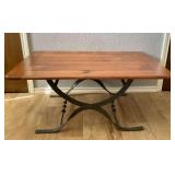 Wood Top Iron Coffee Table