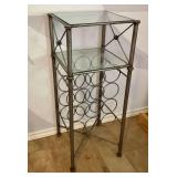 Heavy Iron Wine Rack with Glass Top