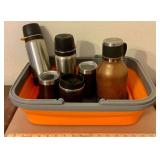 Collaspsible Campsite Sink with Thermos Assortment