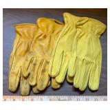 2 Pair Leather Gloves - Size M
