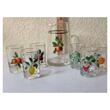 Glass Juice Pitcher and 6 Glasses