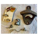 Texas Bottle Opener, Road Runner Tie Clips and Lapel Pins