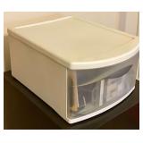 Storage Bin with Assorted Electronics Cables