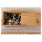 Marbles in Wood Box