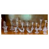 Glass/Crystal Candlesticks, Bud Vases and More