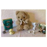 Vintage Fisher Price Music Box, Plush Bear and Miniatures