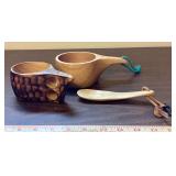 Wood Cups and Spoon