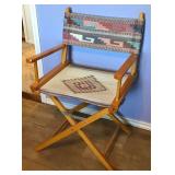 Folding Wood Framed Canvas Seat Chair