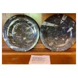 2 Orthoceras Ammonite Fossil Stone Plates from Morocco