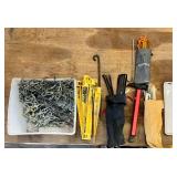 Tent Stakes, Hammer and Tie Out Chains