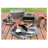 Charcoal Grill, Steel Wok and Charcoal Chimney