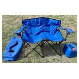 Folding Camp Loveseat with Water Jug