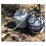 2 Propane Bottles and Pear Burner