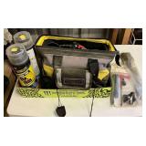 Tool Bag with Tire Repair Tools and Air Pump