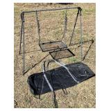 Bruntmore Portable Campfire Cooking Stand Set with Hanging Grill
