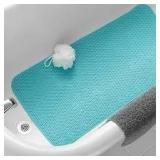 17x36 Aqua Blue Cushioned Foam Bath Mat A91