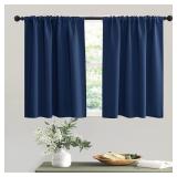RYB HOME Navy Blue Blackout Curtains 42'x45' A2