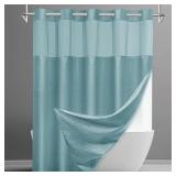 Sky Blue No Hook Shower Curtain A3