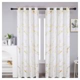 Gold Foil Print Curtains 52'x84' 2 panel A3