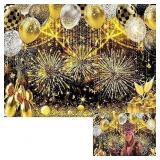 Binqoo Balloon back drop 5'x7' Black & Gold A3