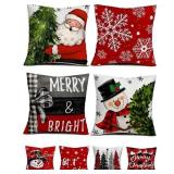 2 Sided XMas Pillow Covers Set Of 4, 18' X 18' A7