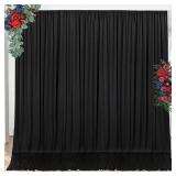 10' x 10' Wrinkle Free Black Backdrop Curtains A8