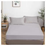 King Fitted Sheet Only - 78 x 80 Inches  Gray AZ34