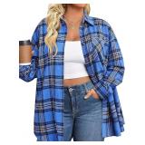 SZ 26W IN'VOLAND Womens Flannel Top AZ38